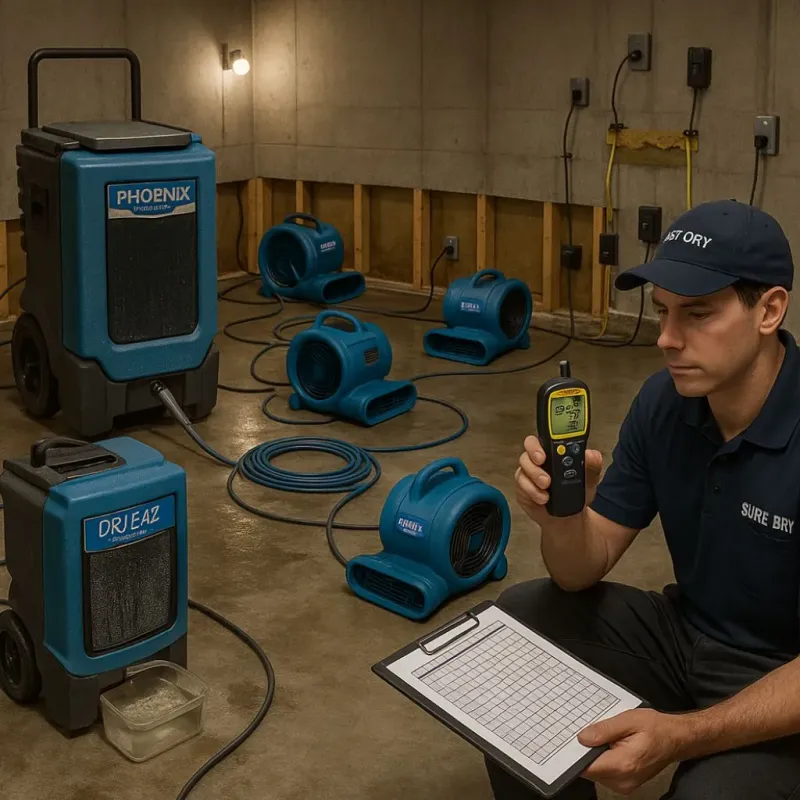Structural Drying and Dehumidification process in Logan County, ND